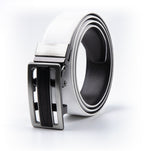 Reversible No-Ratchet Auto-Lock Buckle Business Leather Belt for Men