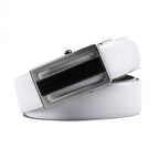 Reversible No-Ratchet Auto-Lock Buckle Business Leather Belt for Men