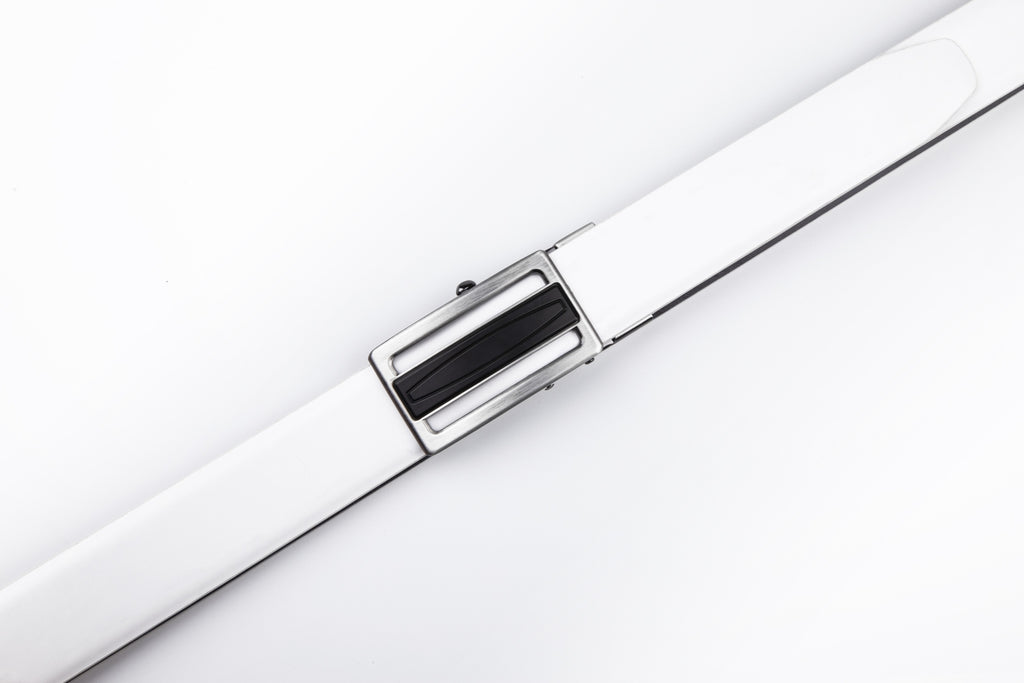 Reversible No-Ratchet Auto-Lock Buckle Business Leather Belt for Men