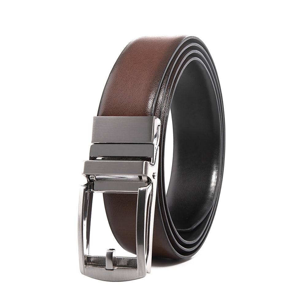 Reversible Gradient Edge No-Tooth Auto-Lock Buckle Men's Belt Secondary image