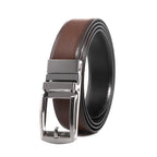 Reversible Gradient Edge No-Tooth Auto-Lock Buckle Men's Belt