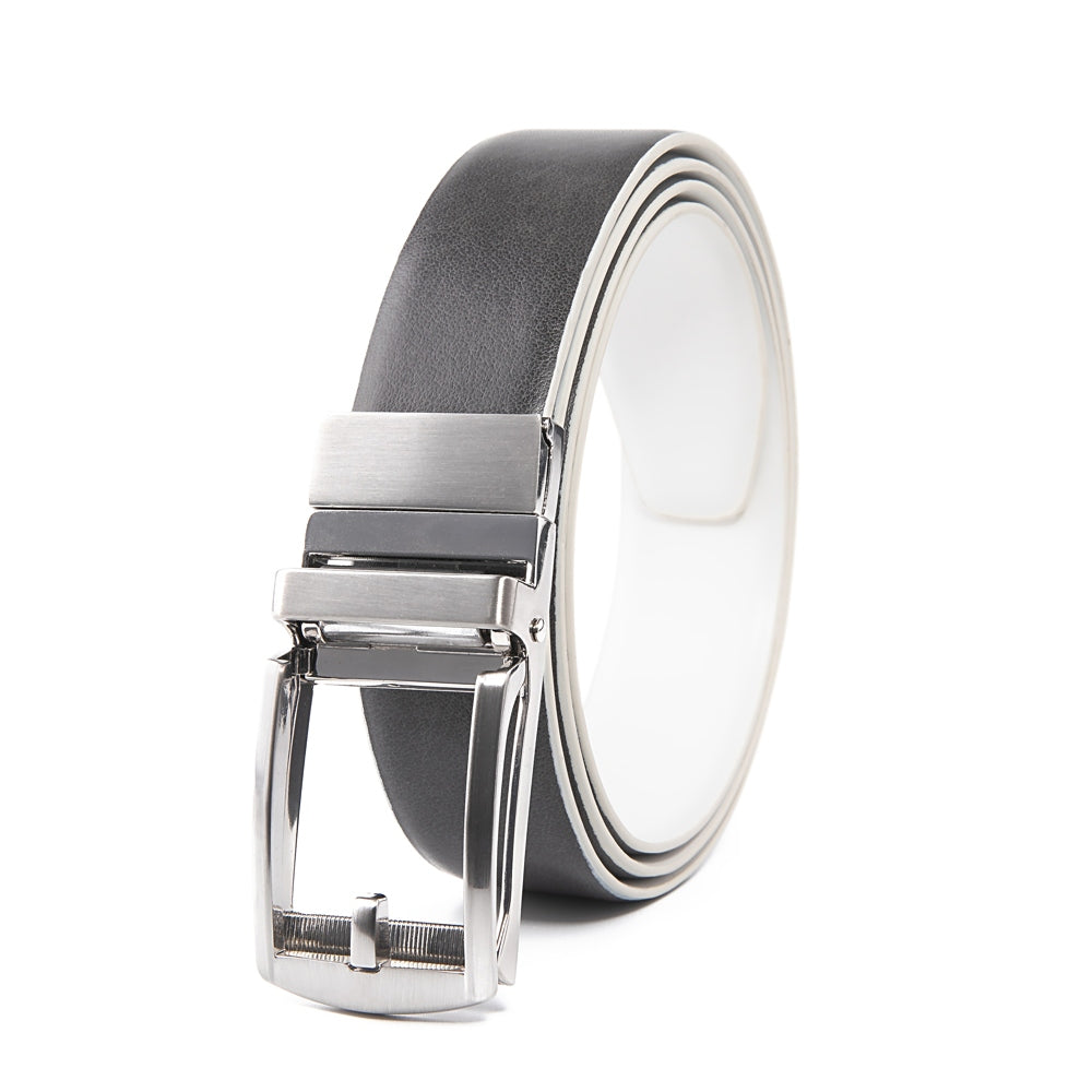 Reversible Gradient Edge No-Tooth Auto-Lock Buckle Men's Belt