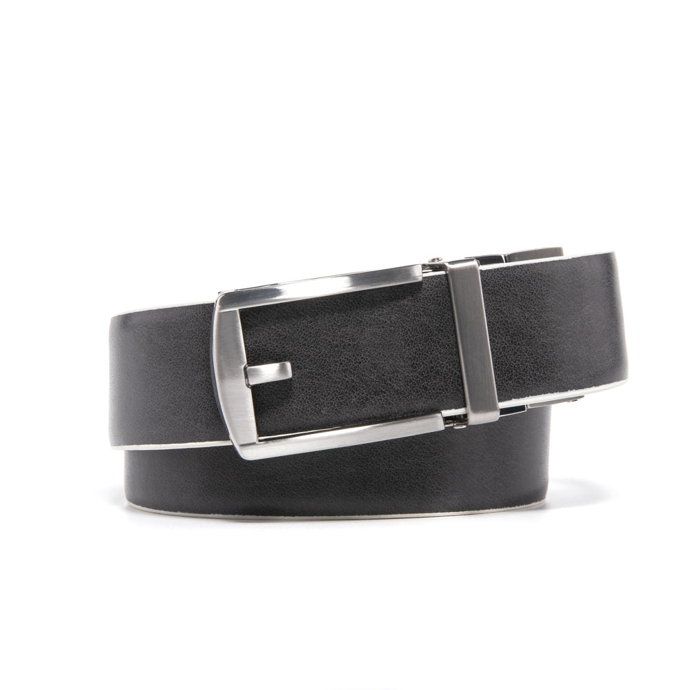 Reversible Gradient Edge No-Tooth Auto-Lock Buckle Men's Belt