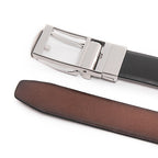 Reversible Gradient Edge No-Tooth Auto-Lock Buckle Men's Belt
