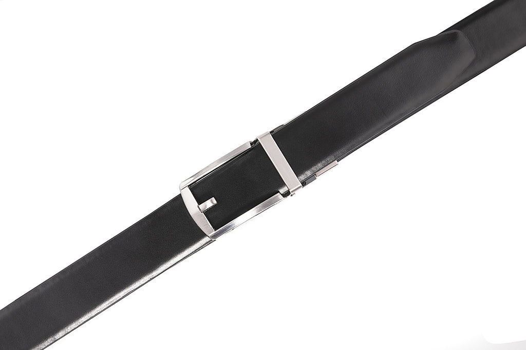 Reversible Gradient Edge No-Tooth Auto-Lock Buckle Men's Belt