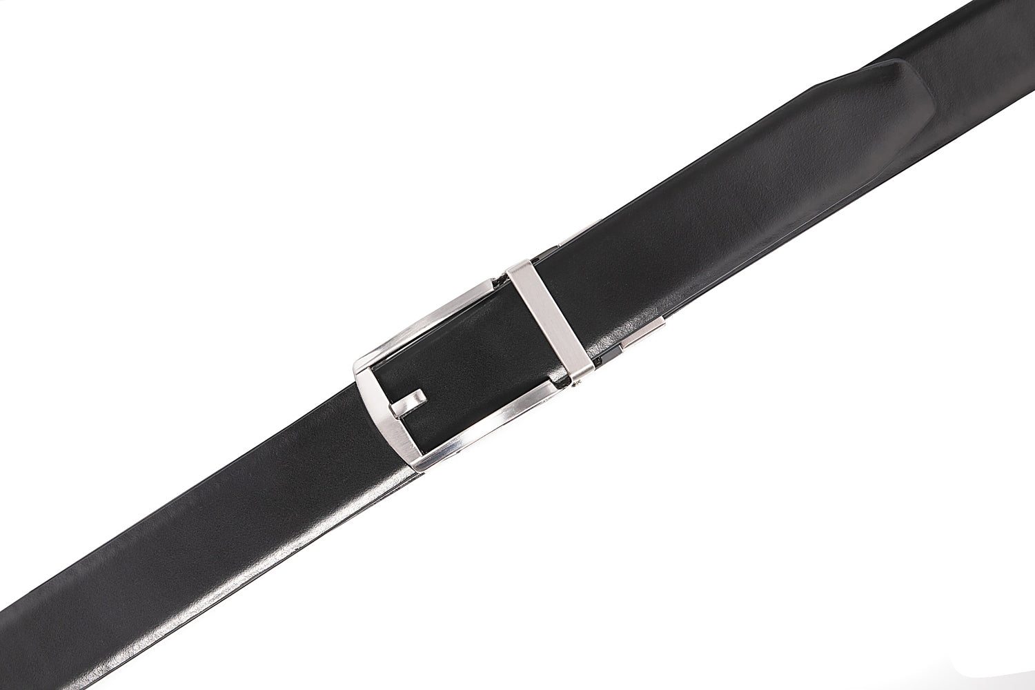 Reversible Gradient Edge No-Tooth Auto-Lock Buckle Men's Belt
