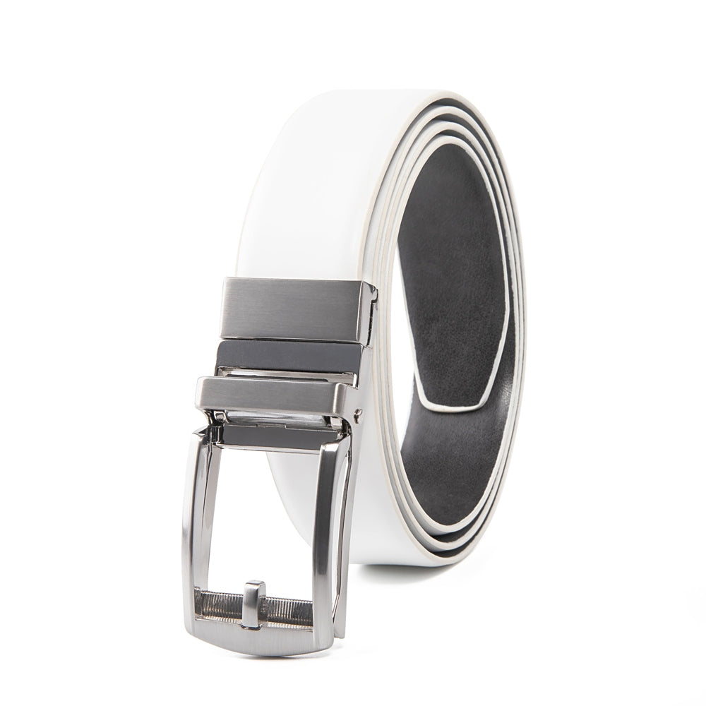 Reversible Gradient Edge No-Tooth Auto-Lock Buckle Men's Belt