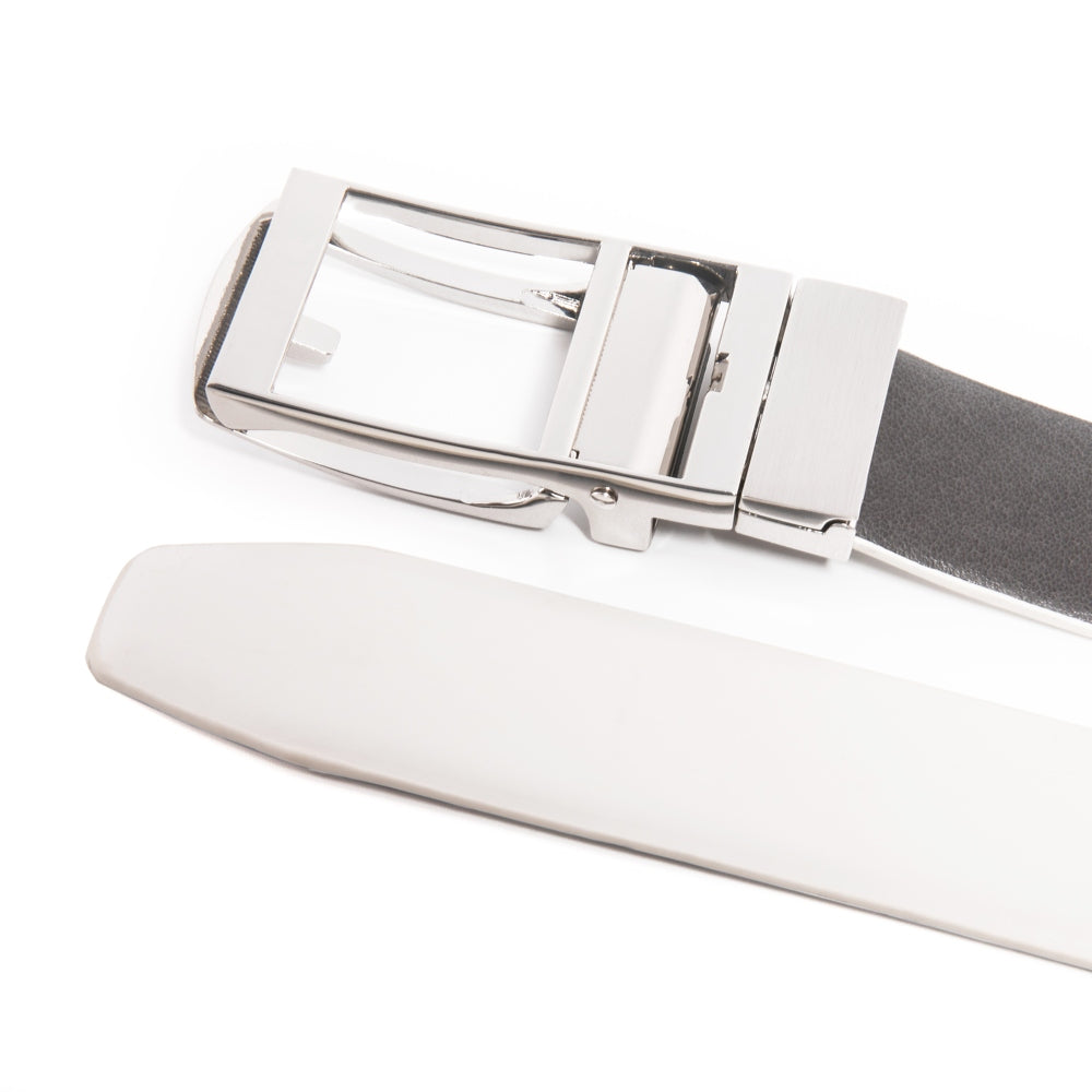 Reversible Gradient Edge No-Tooth Auto-Lock Buckle Men's Belt