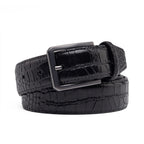 Men's Crocodile Embossed Leather Belt – Classic Pin Buckle Dress Belt