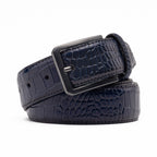 Men's Crocodile Embossed Leather Belt – Classic Pin Buckle Dress Belt
