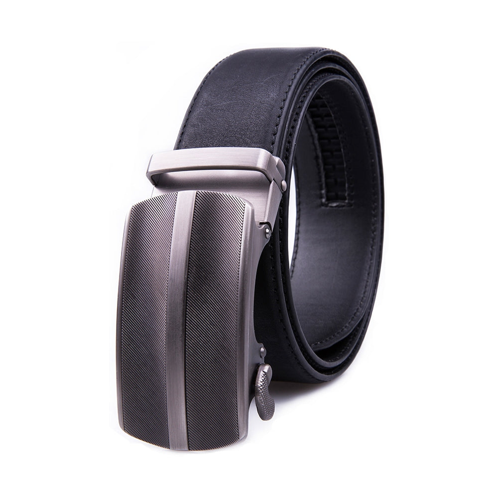 Men's Ratchet Leather Belt – Automatic Buckle Business Casual Belt