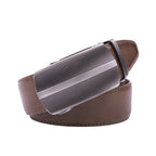 Men's Ratchet Leather Belt – Automatic Buckle Business Casual Belt