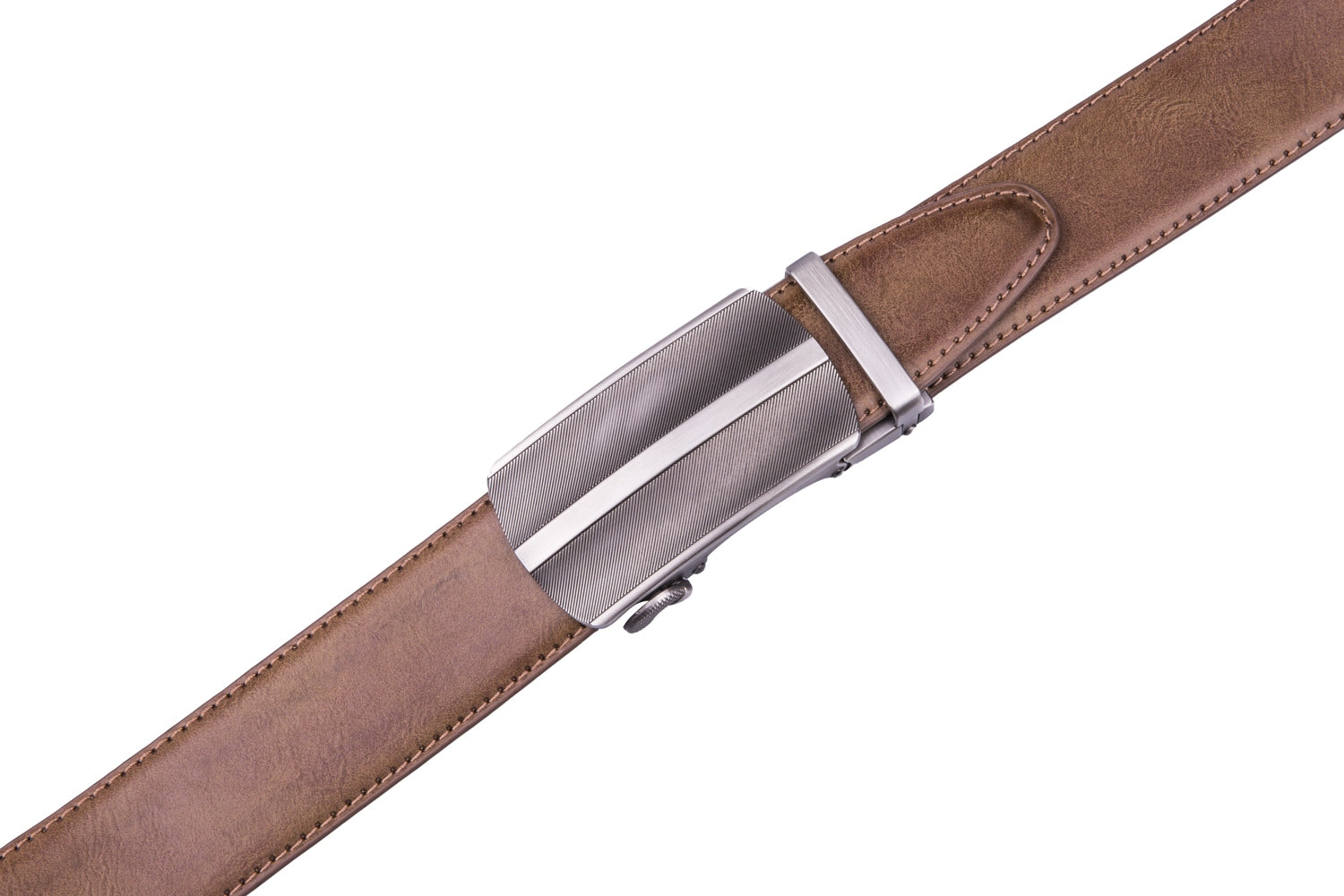 Men's Ratchet Leather Belt – Automatic Buckle Business Casual Belt