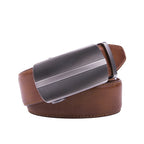 Men's Ratchet Leather Belt – Automatic Buckle Business Casual Belt