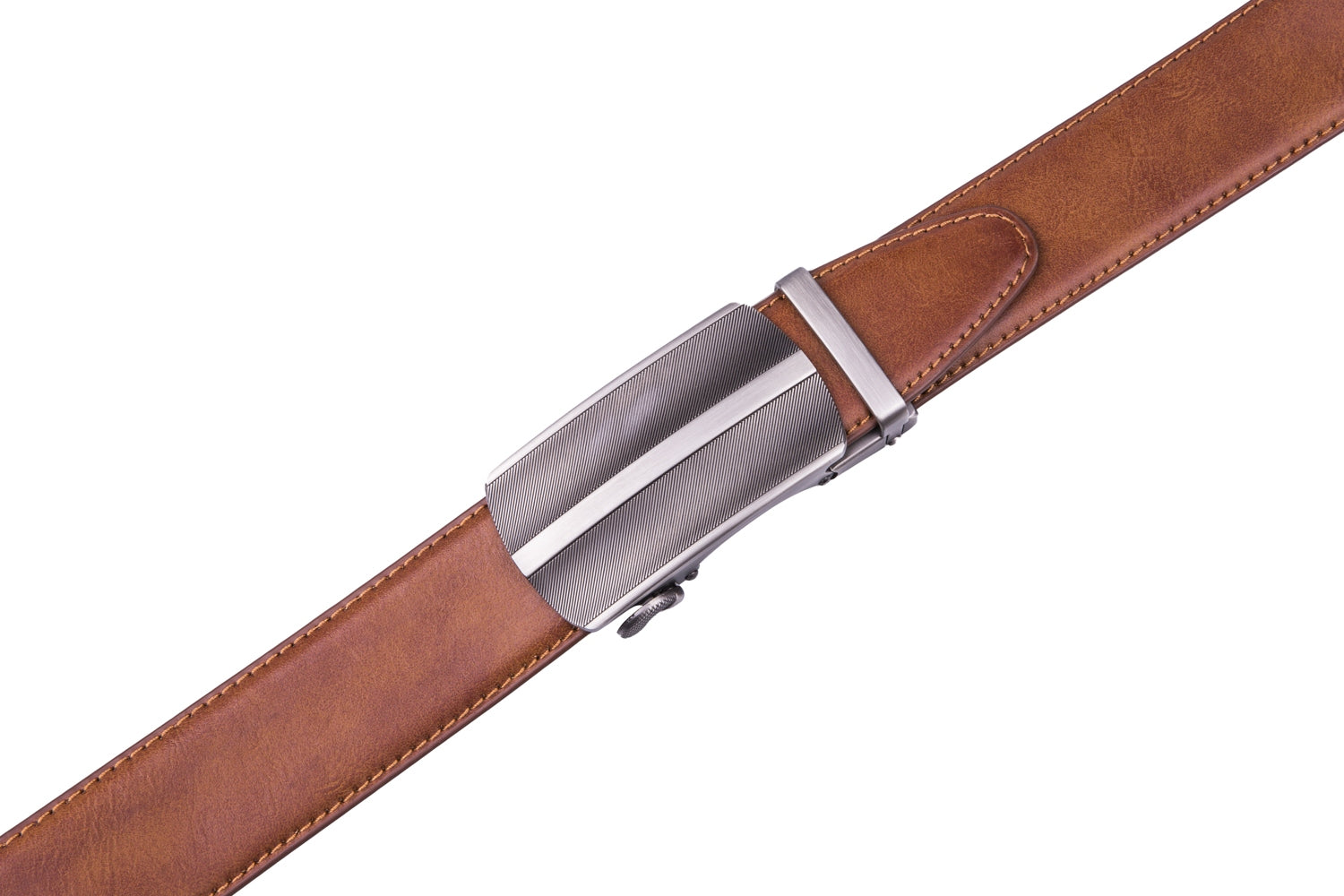 Men's Ratchet Leather Belt – Automatic Buckle Business Casual Belt
