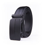 Crocodile Texture Matte Ratchet Buckle Business Belt for Men