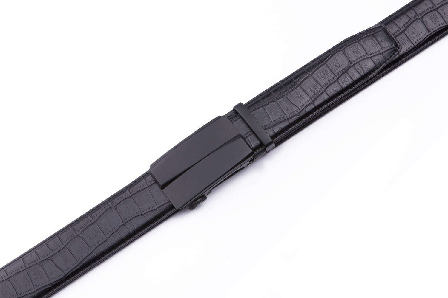 Crocodile Texture Matte Ratchet Buckle Business Belt for Men