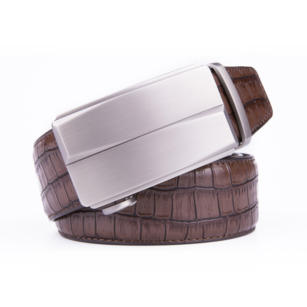 Men's Crocodile Embossed Ratchet Belt – Automatic Buckle Belt
