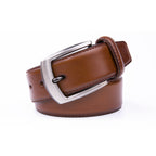 Classic Genuine Leather Texture Single Prong Business Leather Belt for Men