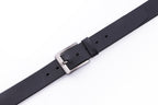 Men's Leather Belt – Stitchless Casual Belt with Brushed Gray Buckle