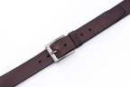 Men's Leather Belt – Stitchless Casual Belt with Brushed Gray Buckle