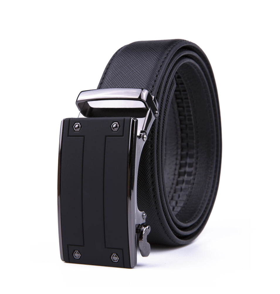 Minimalist Textured Ratchet Buckle Business Belt for Men