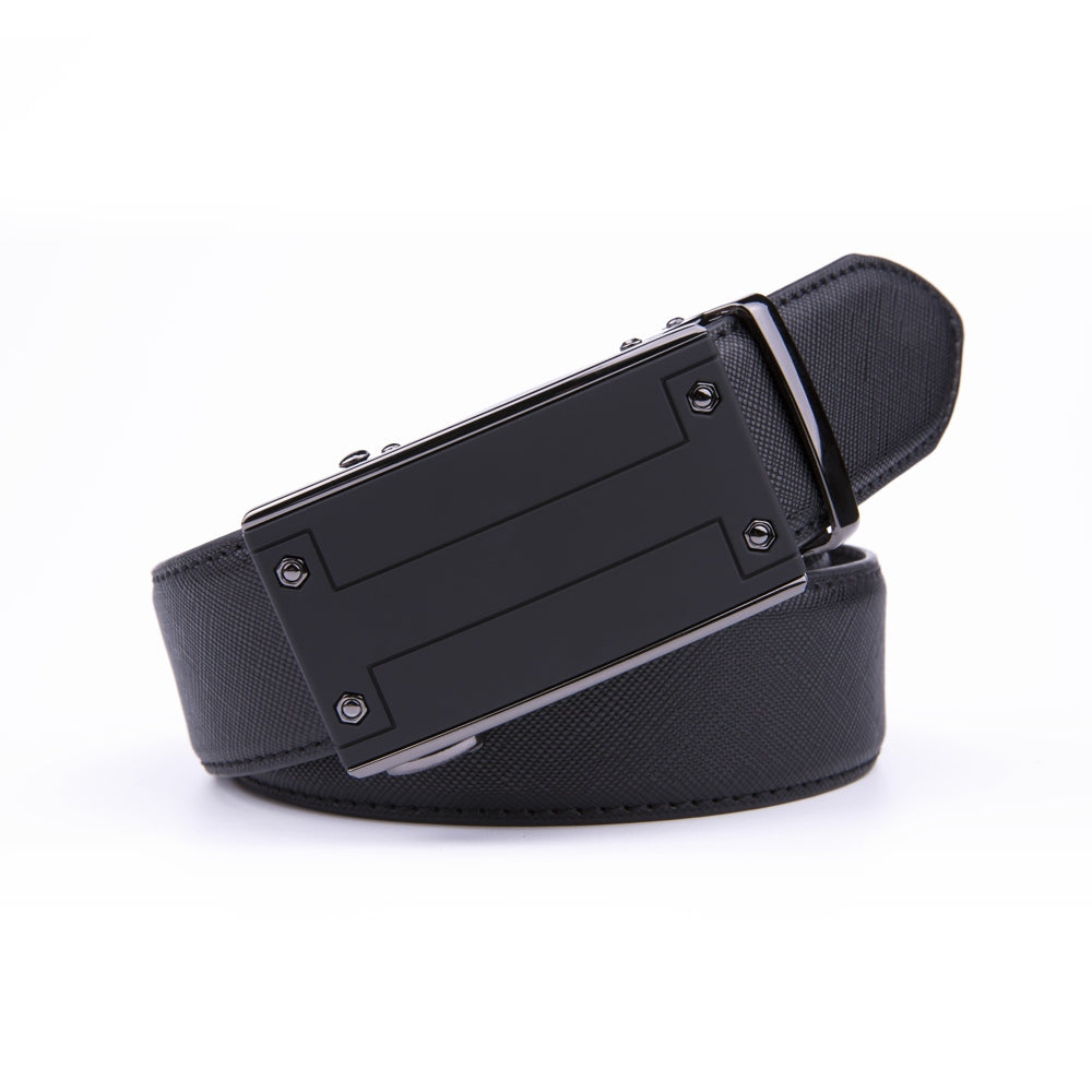 Minimalist Textured Ratchet Buckle Business Belt for Men