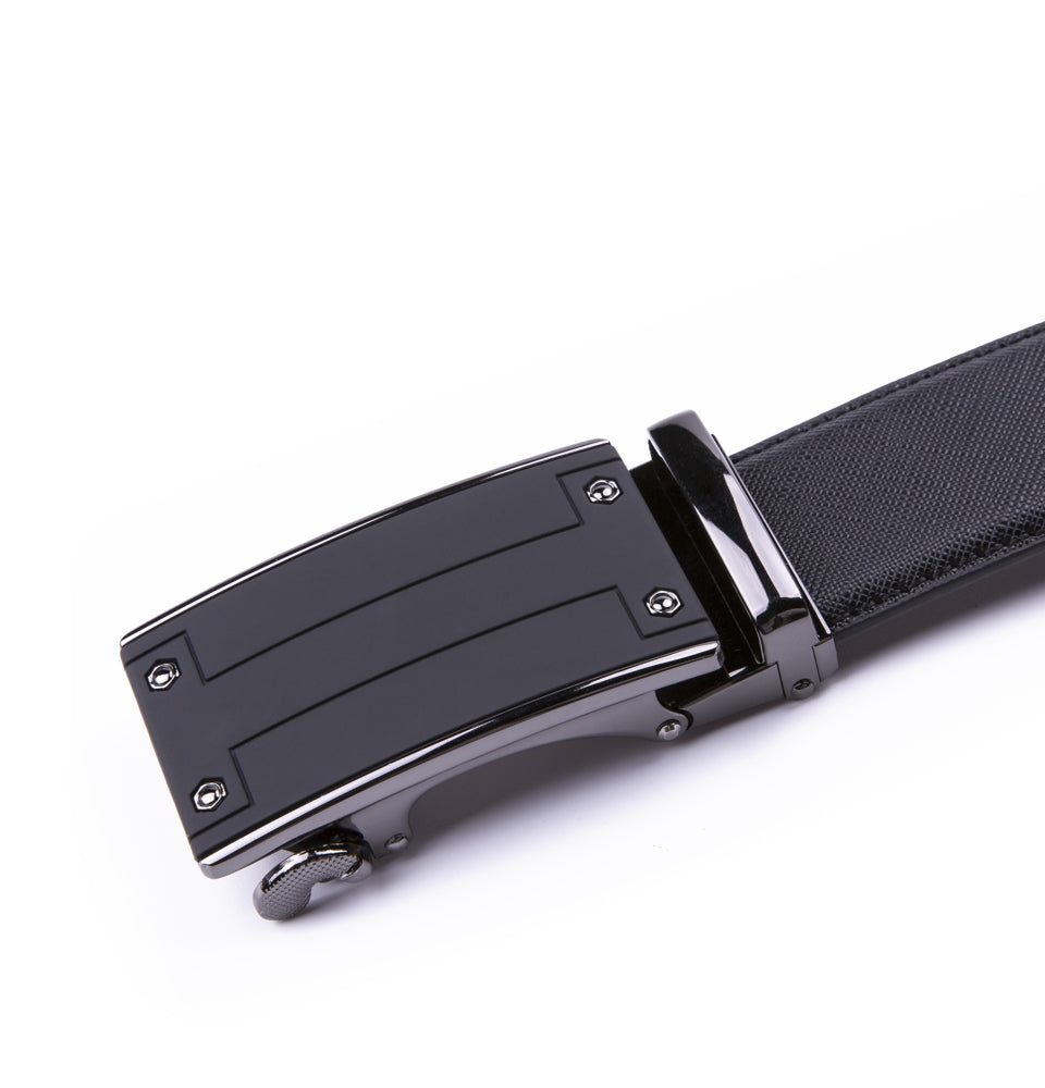 Minimalist Textured Ratchet Buckle Business Belt for Men