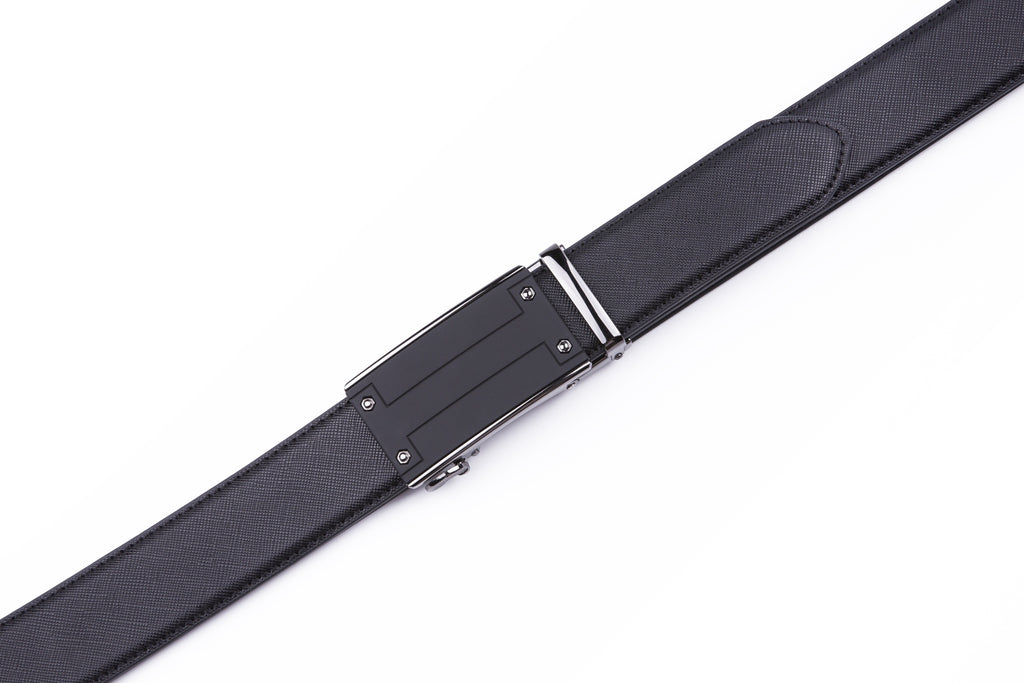 Minimalist Textured Ratchet Buckle Business Belt for Men