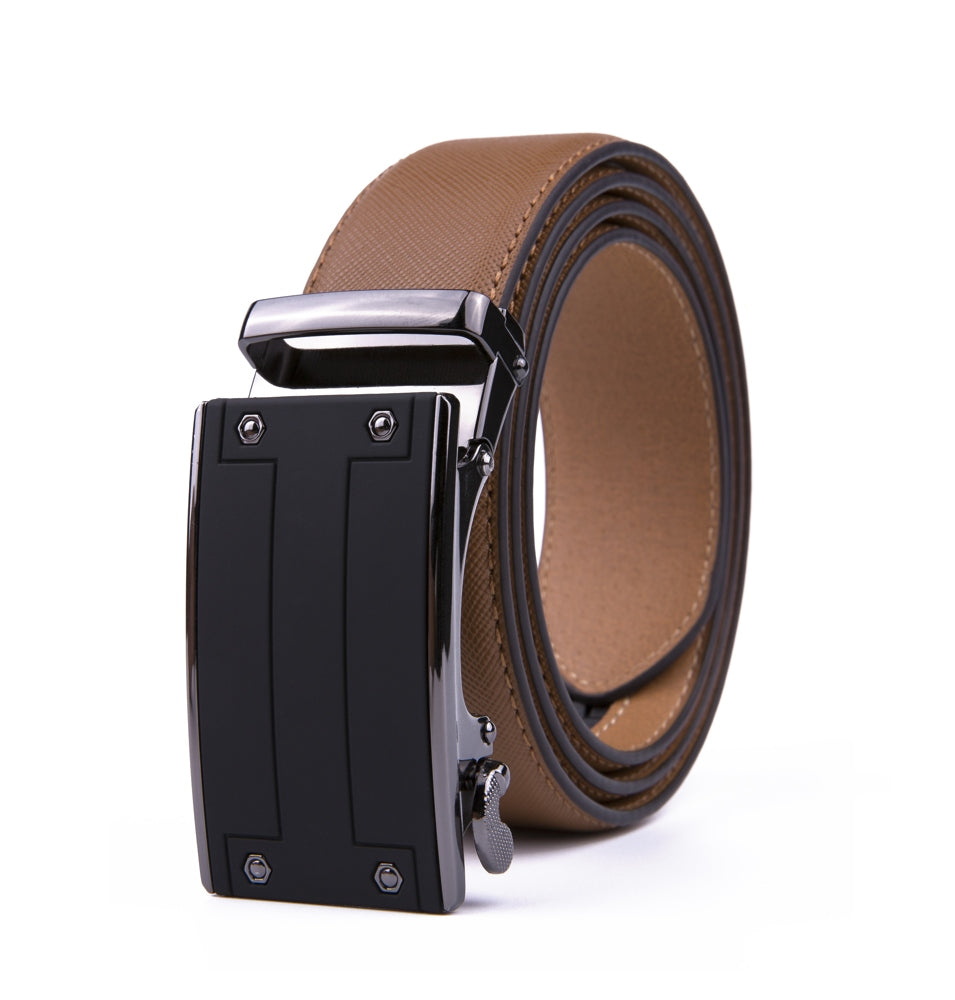 Minimalist Textured Ratchet Buckle Business Belt for Men