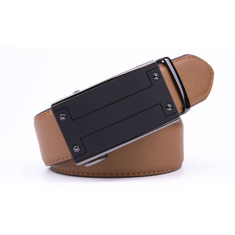Minimalist Textured Ratchet Buckle Business Belt for Men