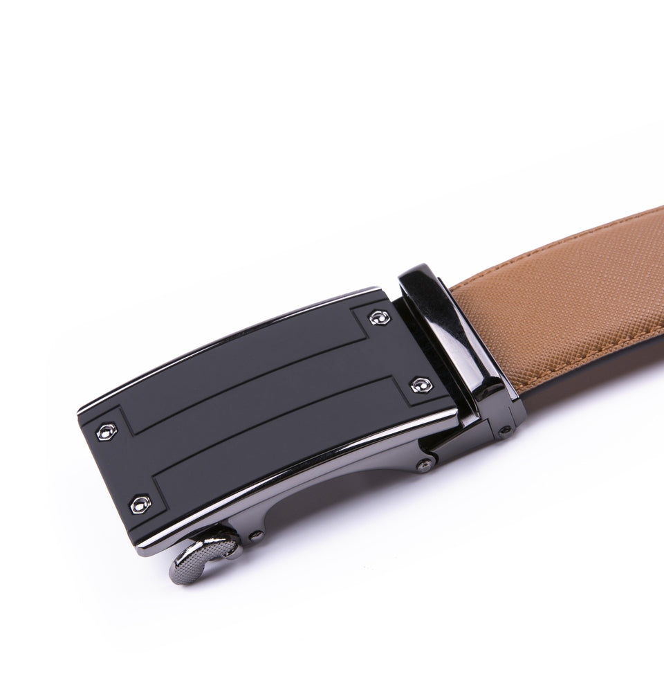 Minimalist Textured Ratchet Buckle Business Belt for Men