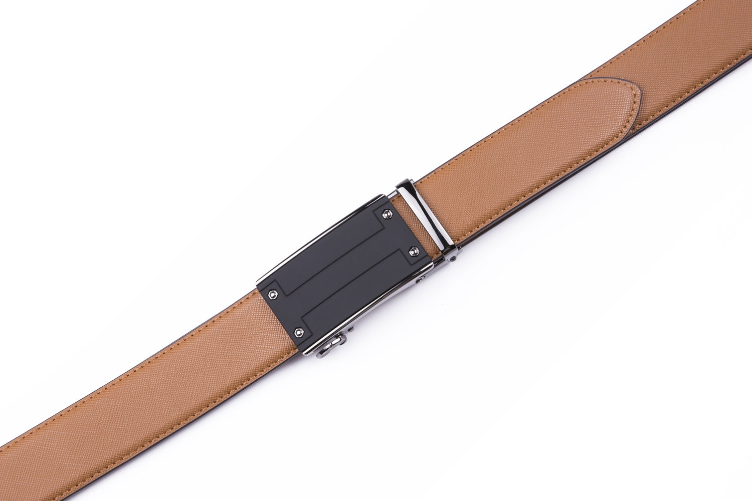 Minimalist Textured Ratchet Buckle Business Belt for Men