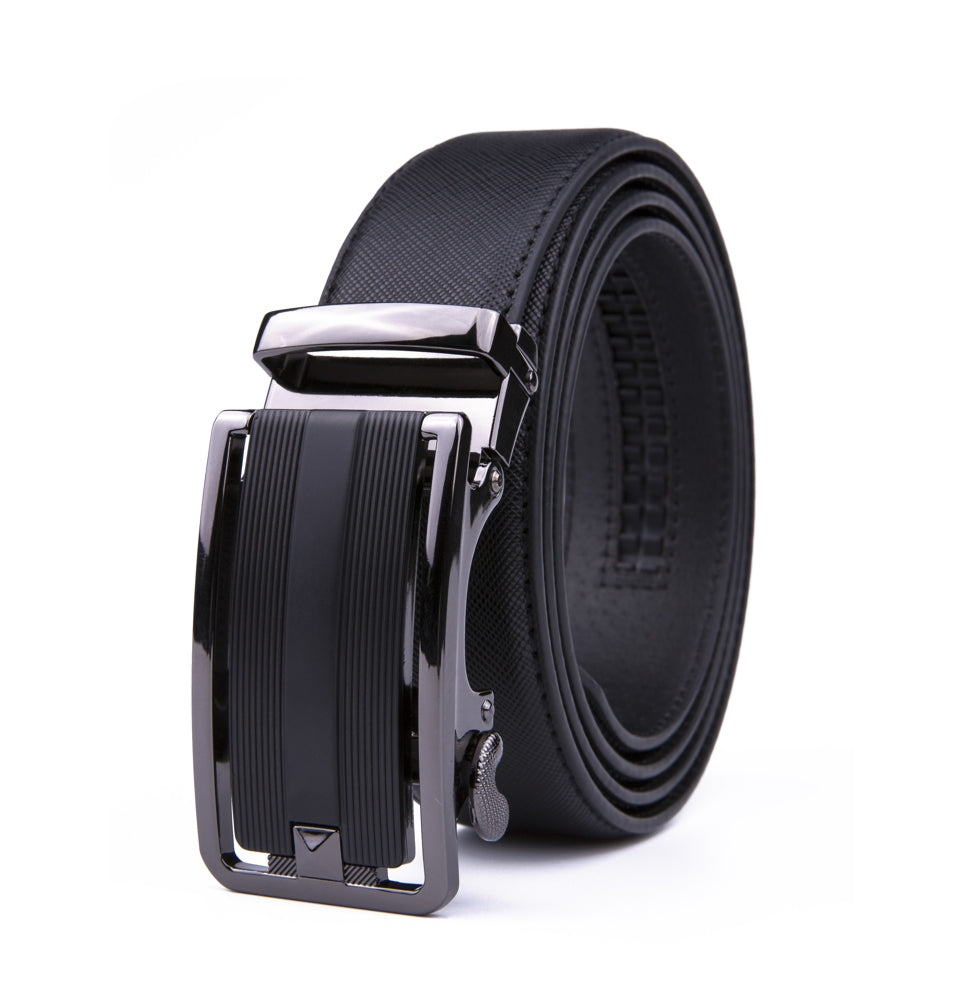 Minimalist Textured Ratchet Buckle Business Belt for Men