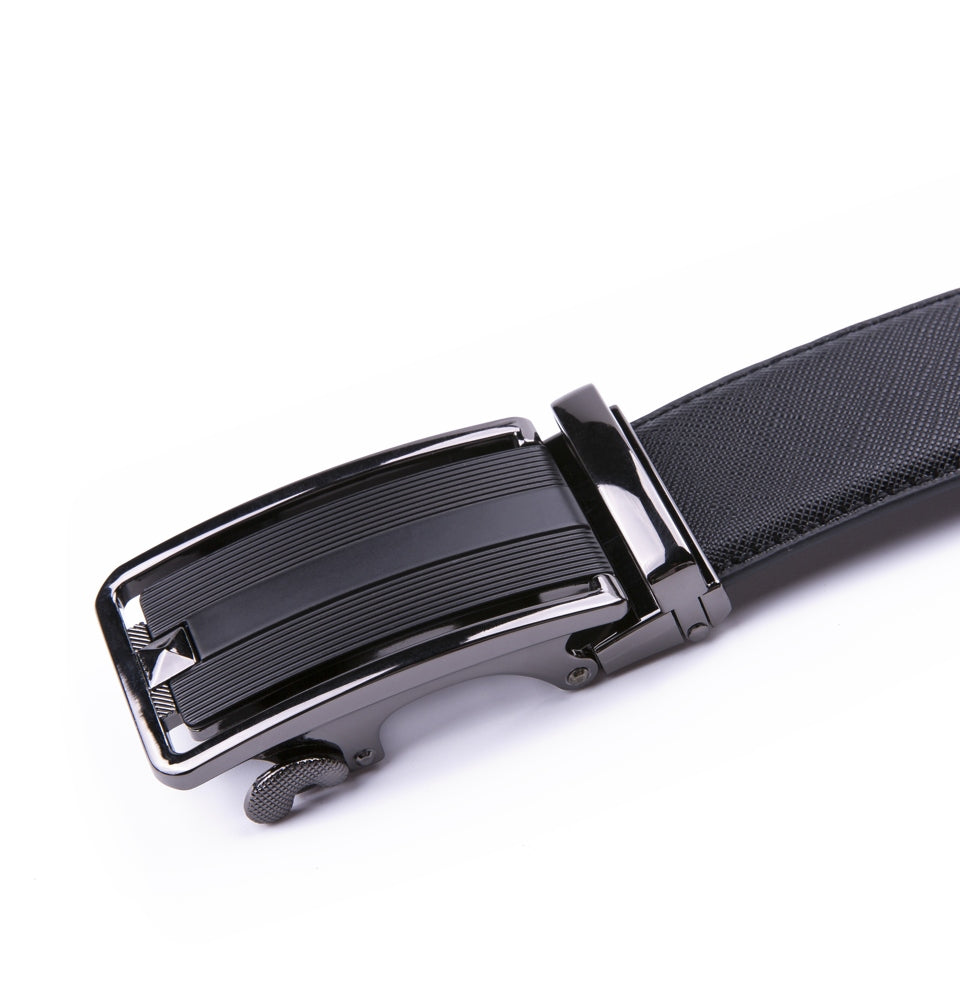 Minimalist Textured Ratchet Buckle Business Belt for Men