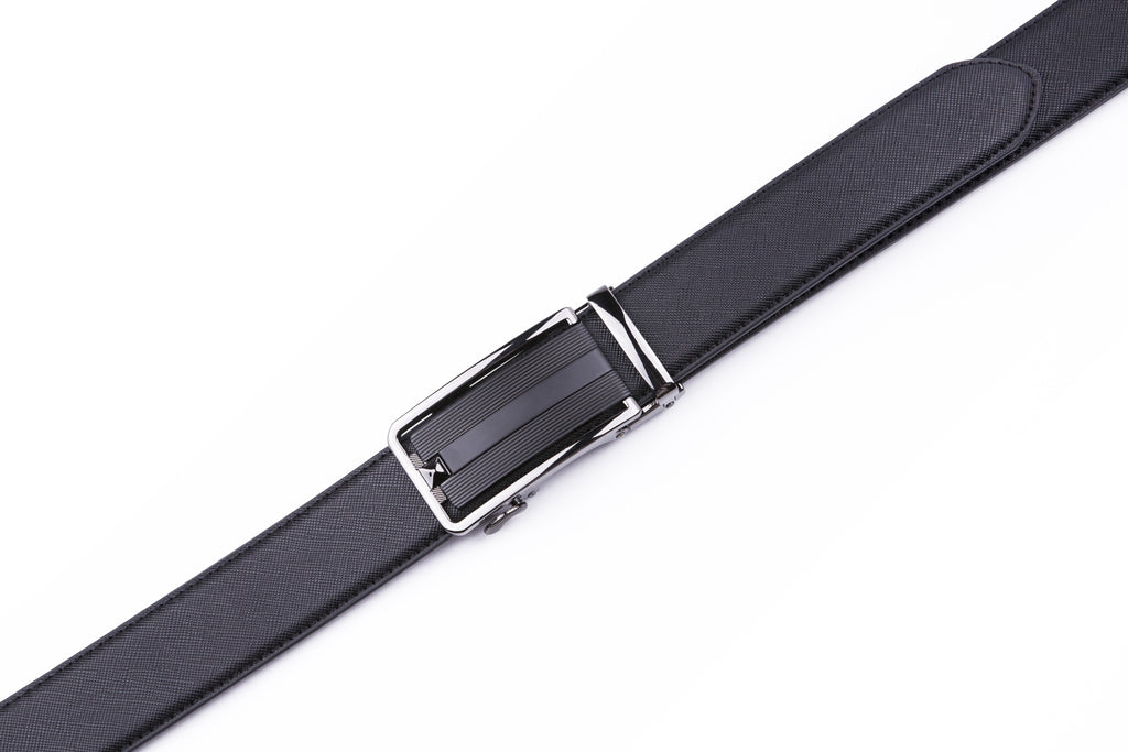 Minimalist Textured Ratchet Buckle Business Belt for Men