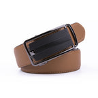 Minimalist Textured Ratchet Buckle Business Belt for Men
