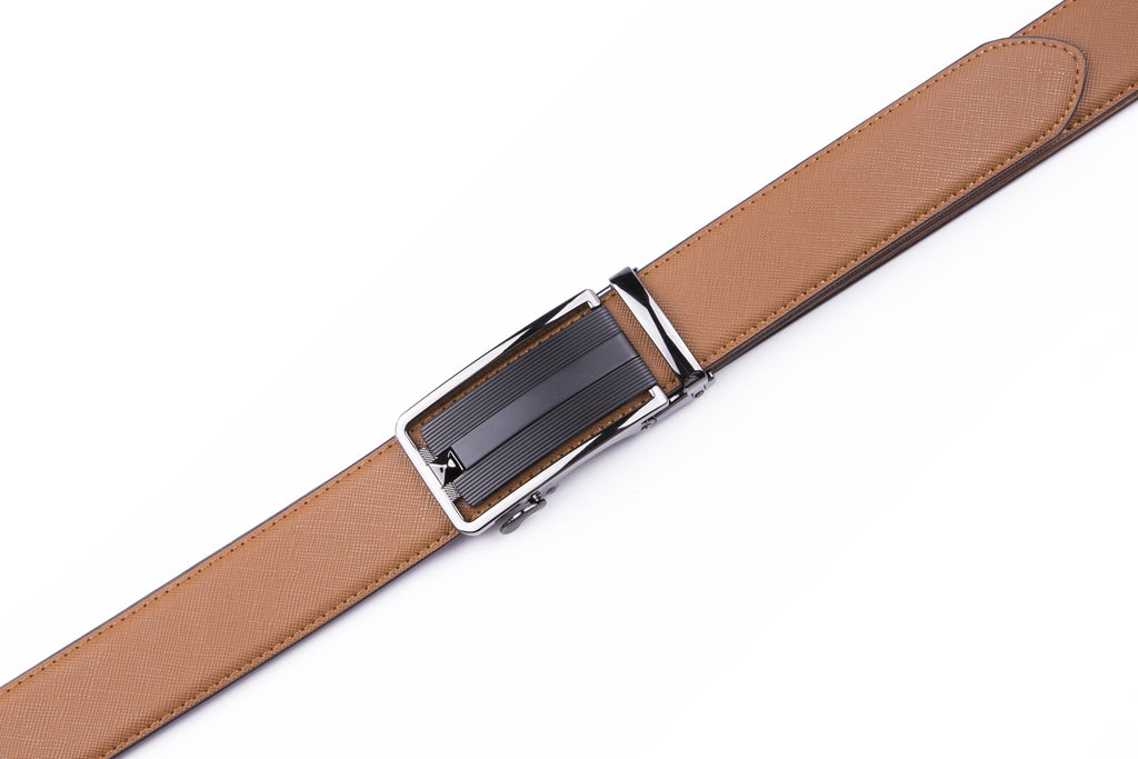 Minimalist Textured Ratchet Buckle Business Belt for Men