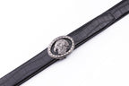 Eagle Head Embossed Crocodile Texture Ratchet Buckle Men's Belt