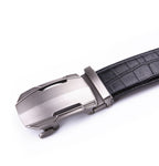 Sports Car Style Crocodile Texture Ratchet Buckle Men's Belt