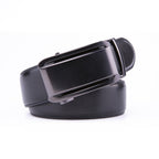 Minimalist Mirror Finish Ratchet Buckle Business Leather Belt for Men