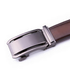 Minimalist Mirror Finish Ratchet Buckle Business Leather Belt for Men