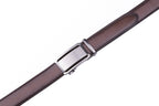 Minimalist Mirror Finish Ratchet Buckle Business Leather Belt for Men