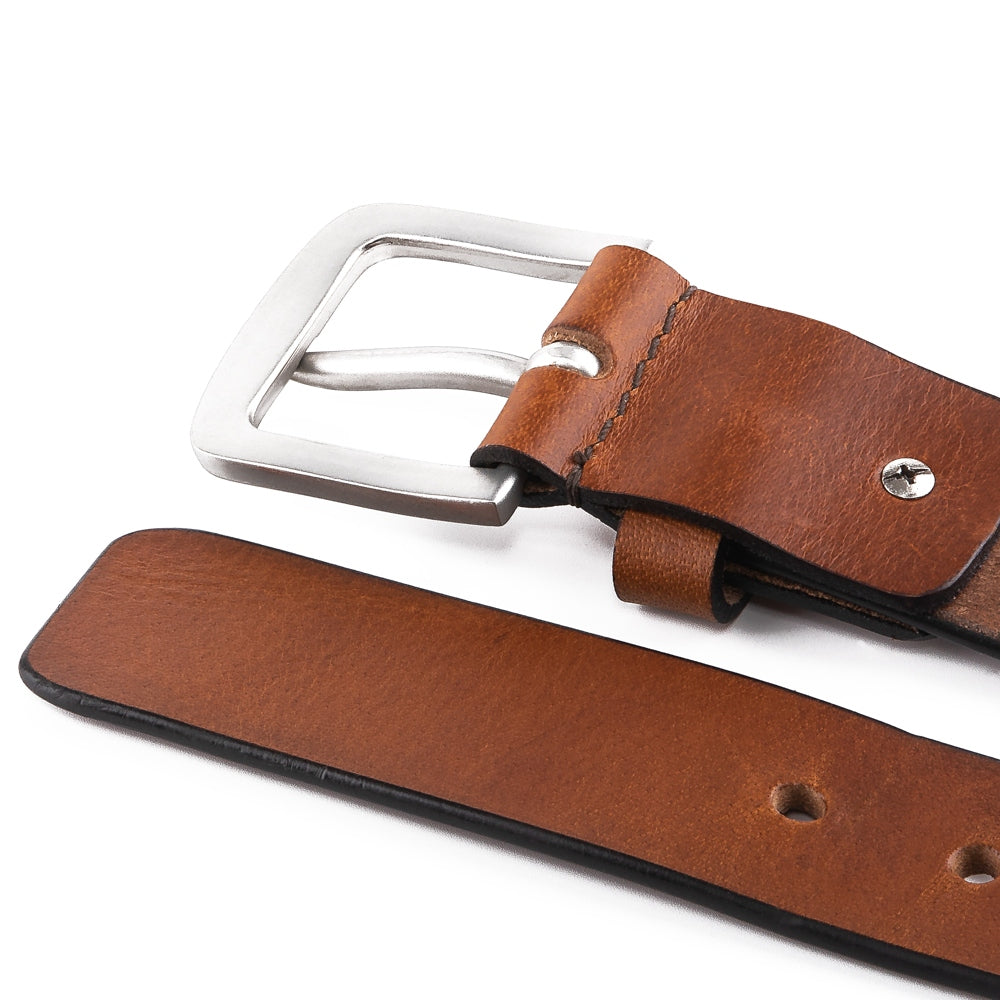 Minimalist Single Prong Top Grain Leather Men's Belt