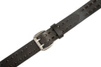 Vintage Distressed Double Prong Top Grain Leather Men's Belt