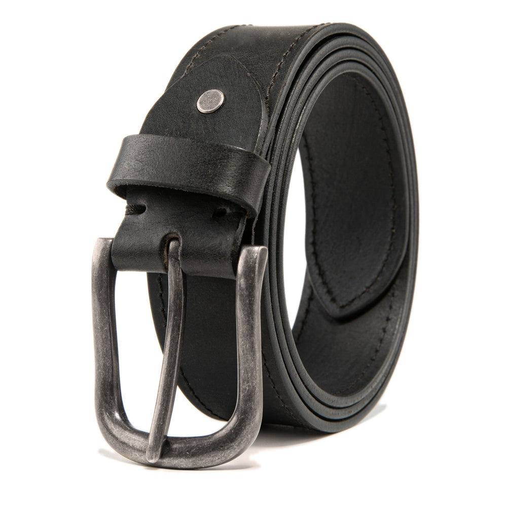 Vintage Distressed Single Pin Top Grain Leather Men's Belt
