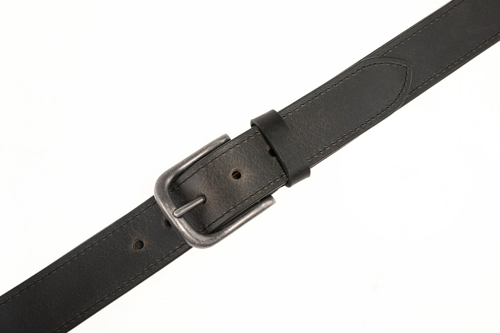 Vintage Distressed Single Pin Top Grain Leather Men's Belt