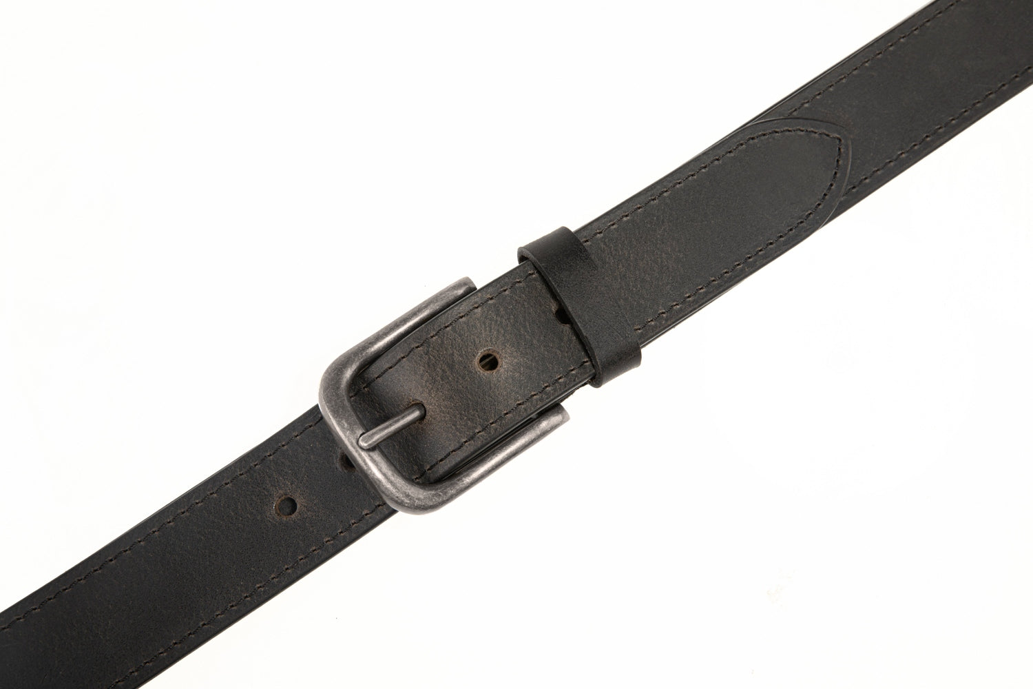 Vintage Distressed Single Pin Top Grain Leather Men's Belt