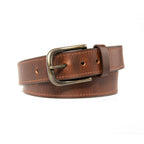 Vintage Distressed Single Pin Top Grain Leather Men's Belt