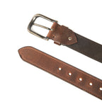 Vintage Distressed Single Pin Top Grain Leather Men's Belt